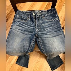 BKE Men's Dark Blue Slim Straight Jeans